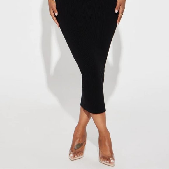Black Bodycon Snatched Midi Dress FASHION NOVA - Picture 4 of 9